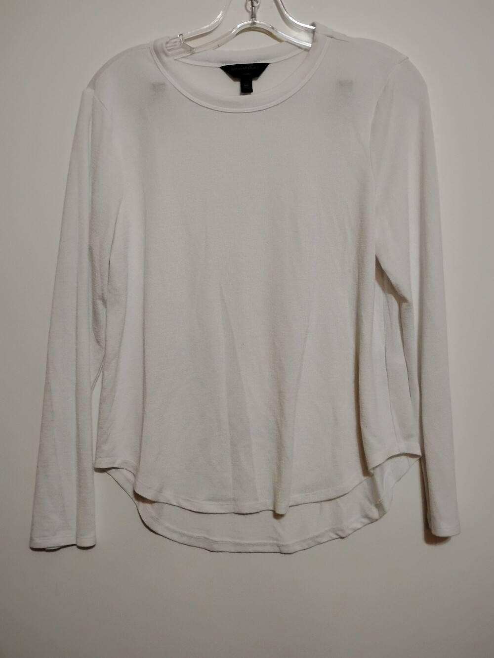 BANANA REPUBLIC Luxespun White Soft PolyesterRayon Viscose Spandex Tee Petite MP